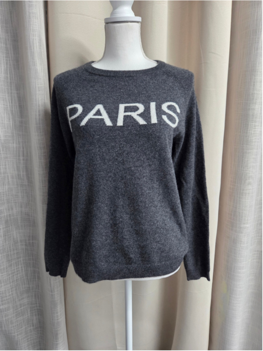 Philosophy PARIS Sweater 100% Cashmere Size M Parisian Chic Cozy Academia